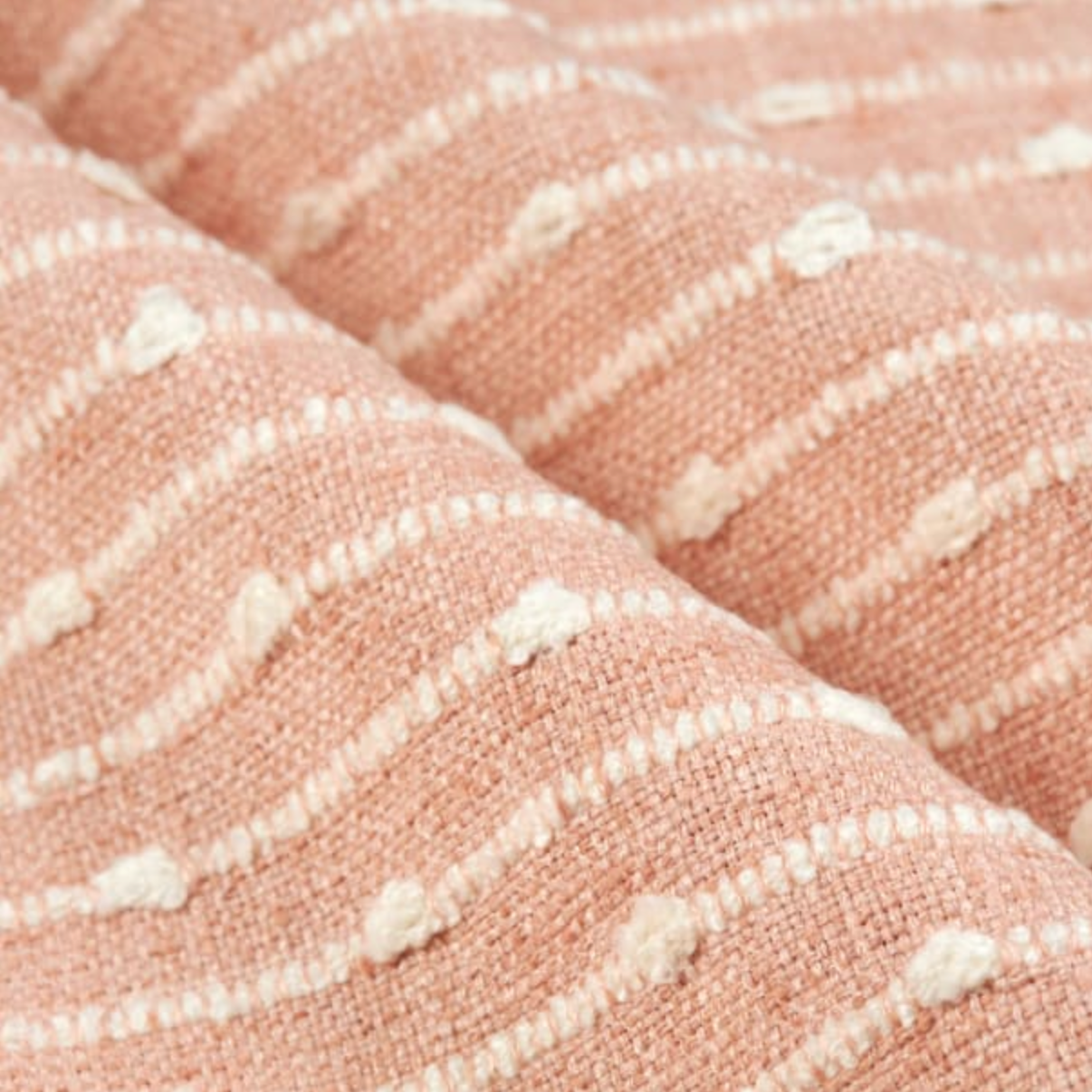 BasketWeave Stripe 50x50 Cushion - Blush